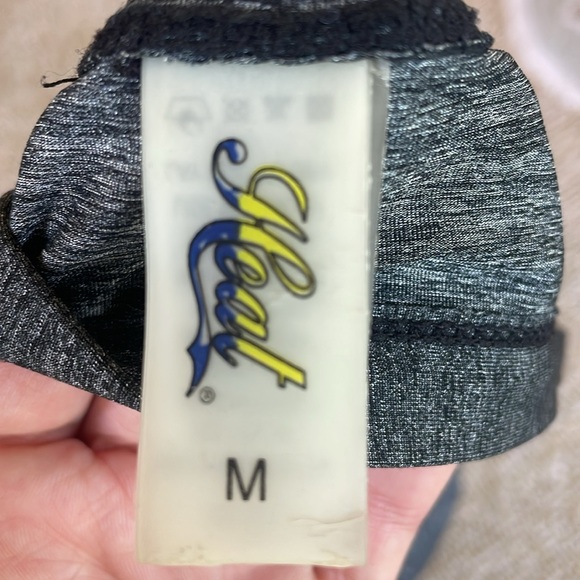 Heat brand size medium charcoal gray triangle halter swim top - Picture 4 of 4